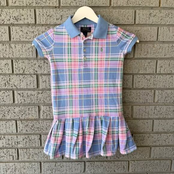 Polo Ralph Lauren Plaid Dress Girls Size 4 - Picture 4 of 6